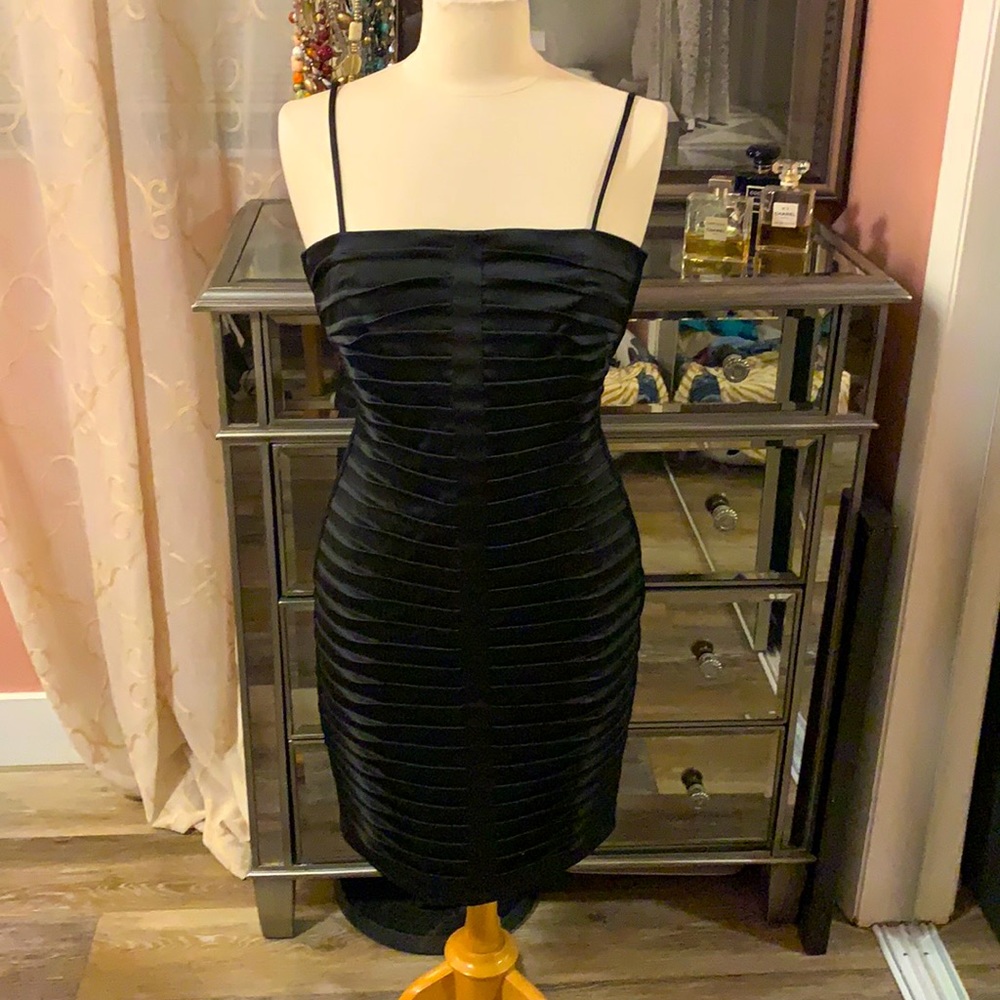 NWOT Black Tie Black Satin Dress Never Worn